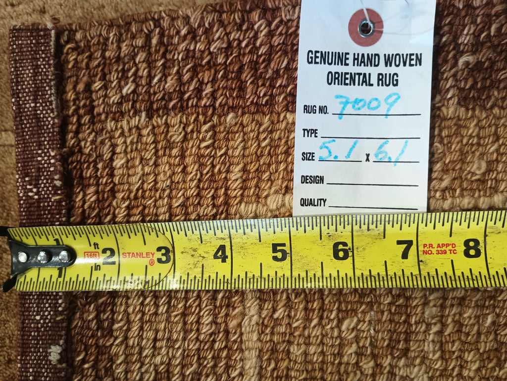 5.1 x 6.1 New Handmade Nepali Rug BROWN #F-7009
