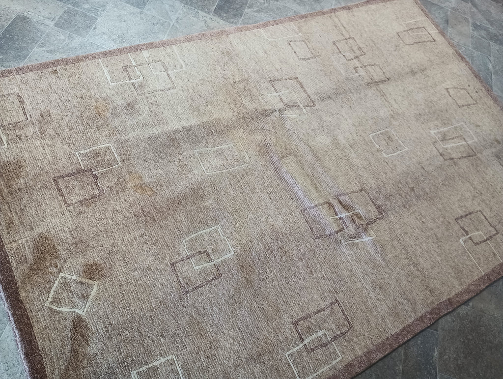 5.1 x 6.1 New Handmade Nepali Rug BROWN #F-7009