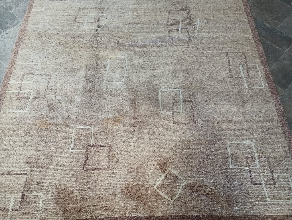 5.1 x 6.1 New Handmade Nepali Rug BROWN #F-7009