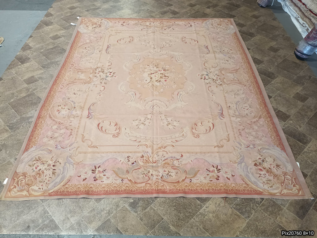 8 x 10 AMAZING Aubusson Flat Weave Rug #PIX-20760