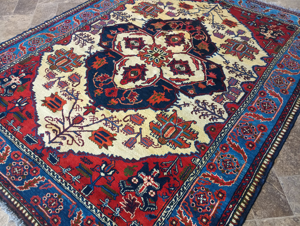 5 x 6.3 Persian Abadeh Rug PERFECT #F-6132b