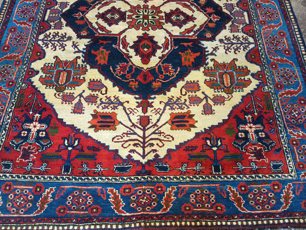 5 x 6.3 Persian Abadeh Rug PERFECT #F-6132b