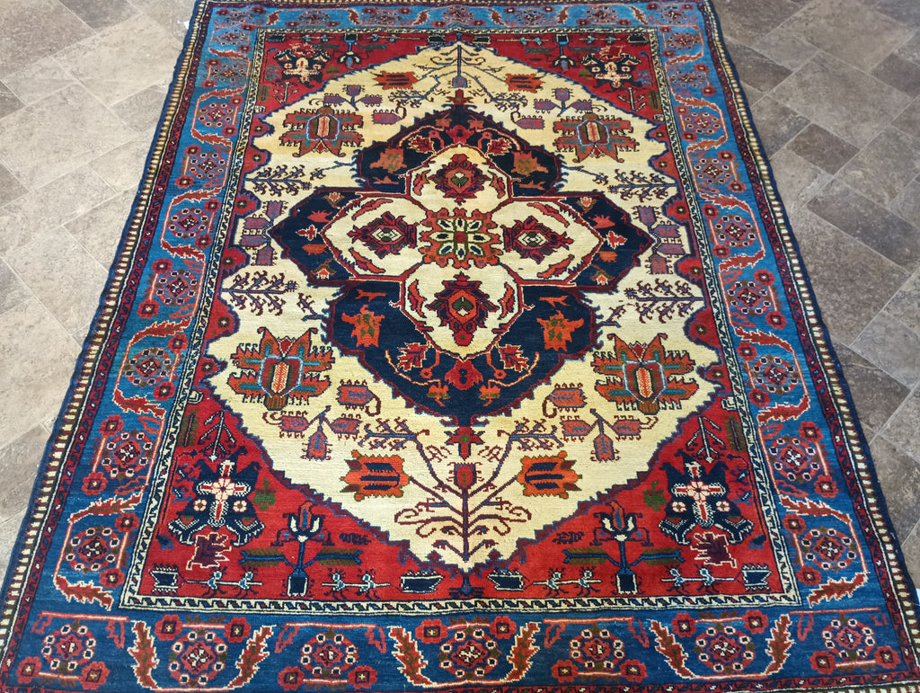 5 x 6.3 Persian Abadeh Rug PERFECT #F-6132b