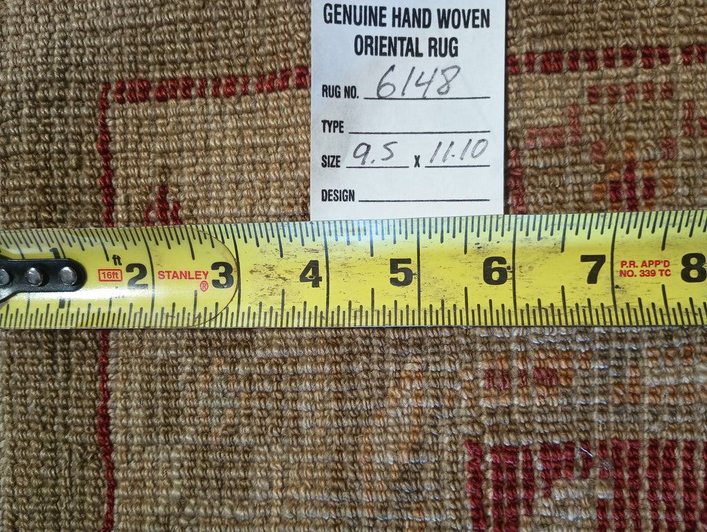 9.5 x 12.0 Chobi Peshawar Ziglar Rug OLIVE #F-6148