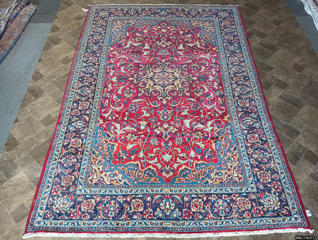 7.10 x 11.7 Pre-Owned Persian Rug Najafabad Esfahan #F-6155