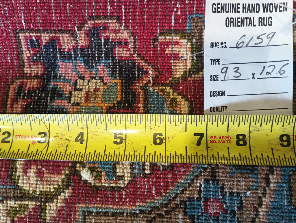 9.3 x 12.6 Traditional Persian Mashad Rug #F-6159