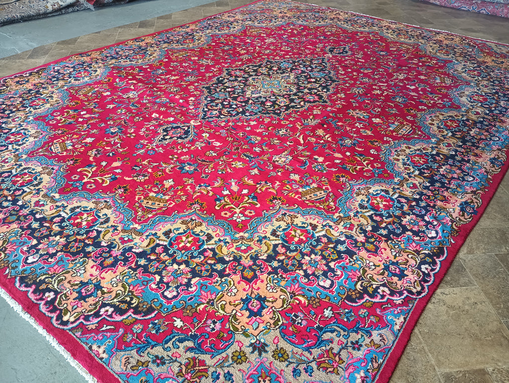 9.3 x 12.6 Traditional Persian Mashad Rug #F-6159