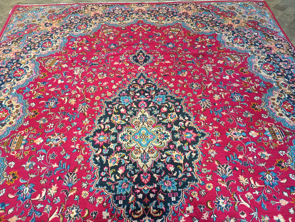 9.3 x 12.6 Traditional Persian Mashad Rug #F-6159