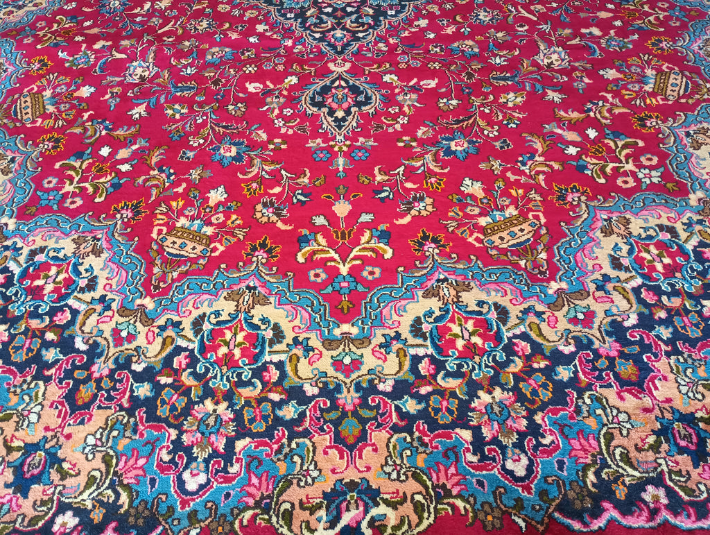 9.3 x 12.6 Traditional Persian Mashad Rug #F-6159