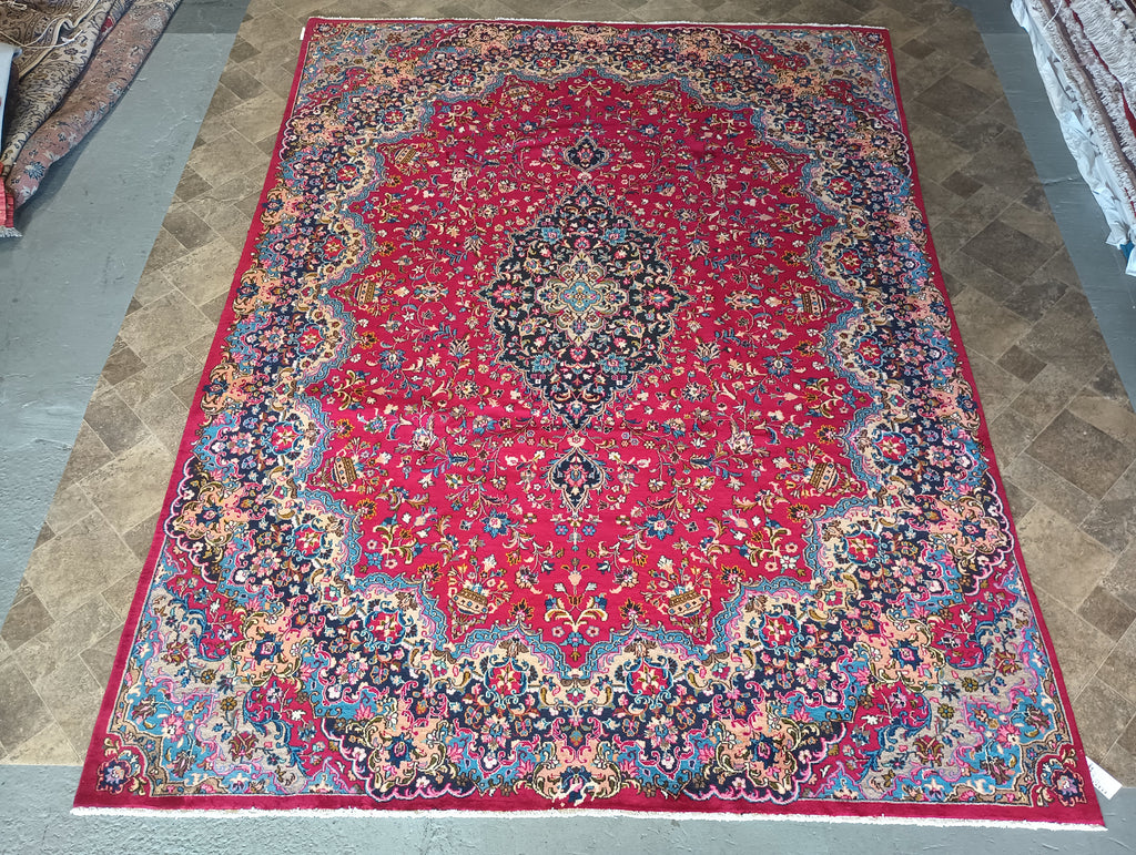 9.3 x 12.6 Traditional Persian Mashad Rug #F-6159