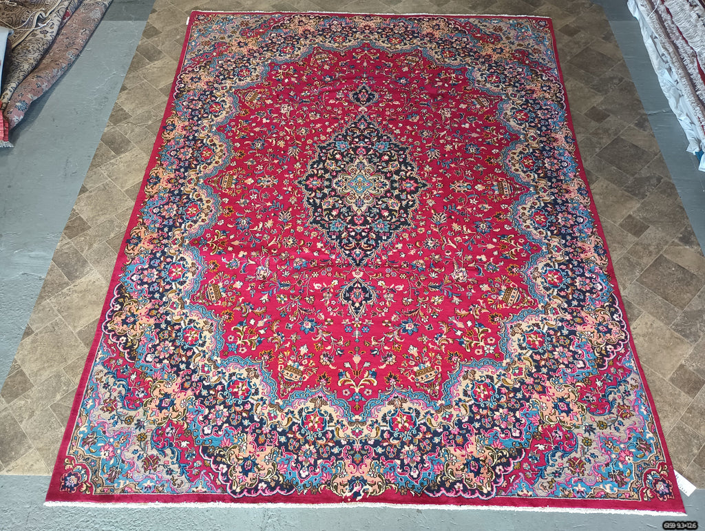 9.3 x 12.6 Traditional Persian Mashad Rug #F-6159