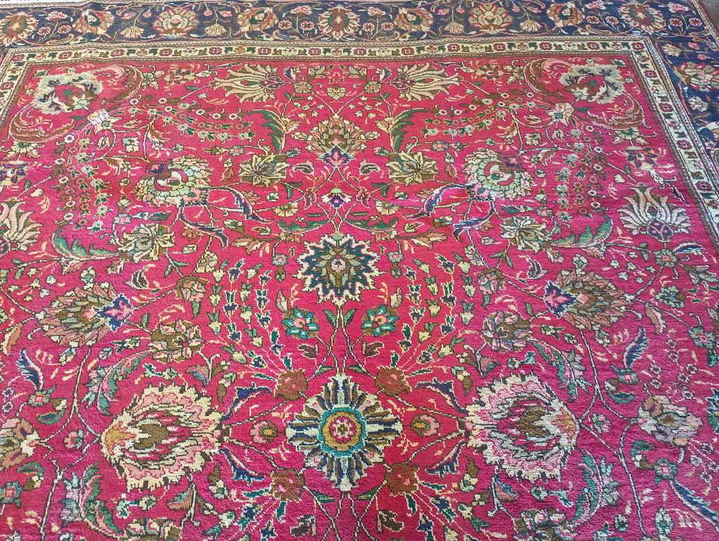 9.4 x 11.3 Authentic Persian Tabriz all Happy Decorative over Design #F-6168