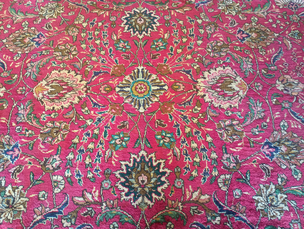 9.4 x 11.3 Authentic Persian Tabriz all Happy Decorative over Design #F-6168