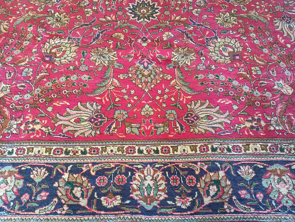 9.4 x 11.3 Authentic Persian Tabriz all Happy Decorative over Design #F-6168
