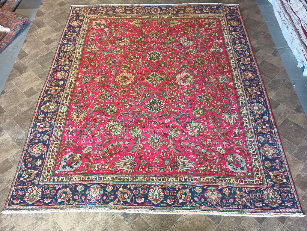 9.4 x 11.3 Authentic Persian Tabriz all Happy Decorative over Design #F-6168