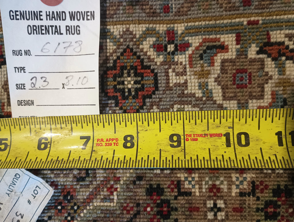 2.3 x 8.10 Quality Handmade Wool and Silk IVORY #F-6178