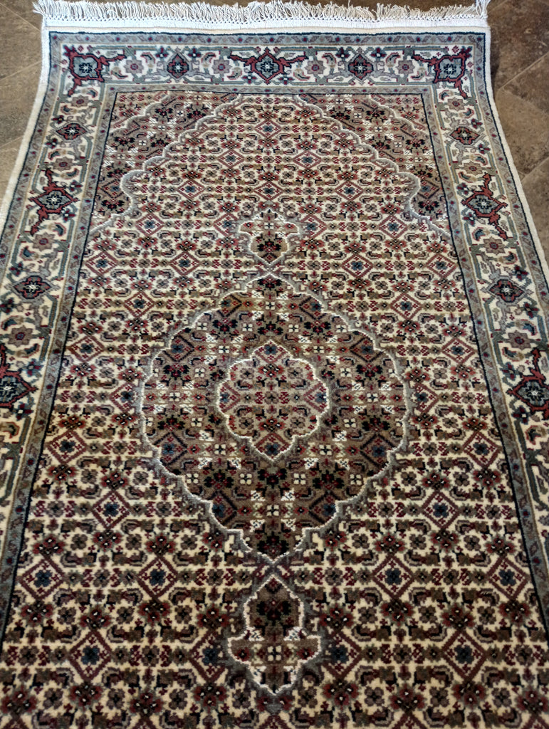 2.3 x 8.10 Quality Handmade Wool and Silk IVORY #F-6178