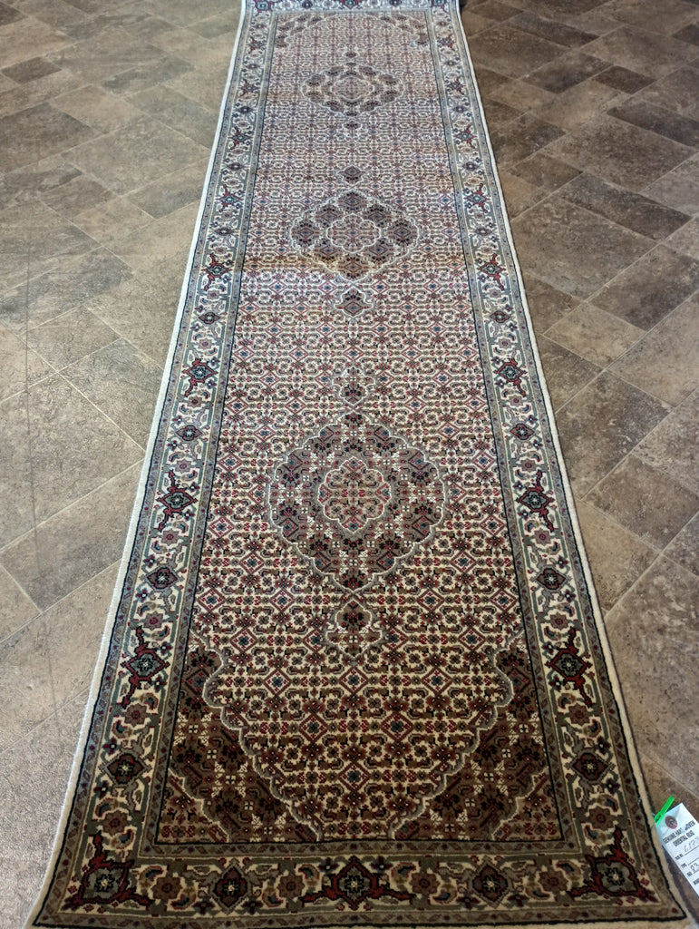 2.3 x 8.10 Quality Handmade Wool and Silk IVORY #F-6178