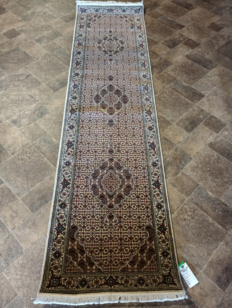 2.3 x 8.10 Quality Handmade Wool and Silk IVORY #F-6178