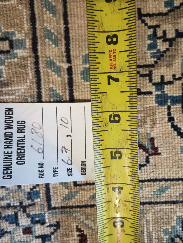 6.7 x 10 Persian Nain Rug Wool and Silk Quality Handmade carpet #F-6180