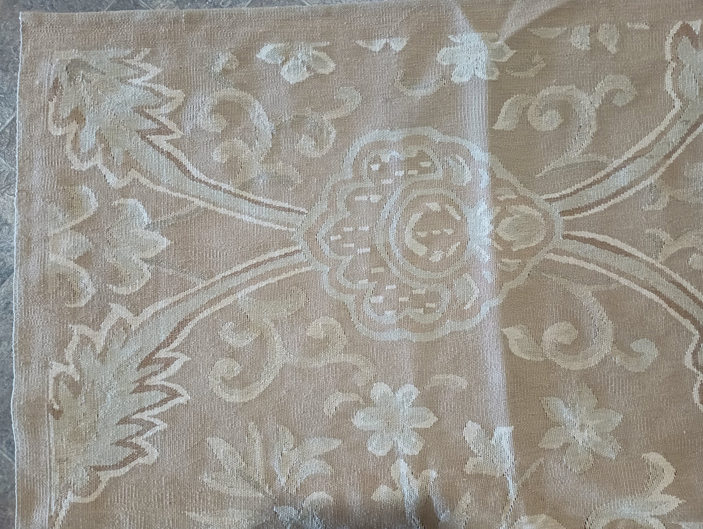 9.2 x 12.7 Flat French Aubusson Weave Wool Rug #F-6187