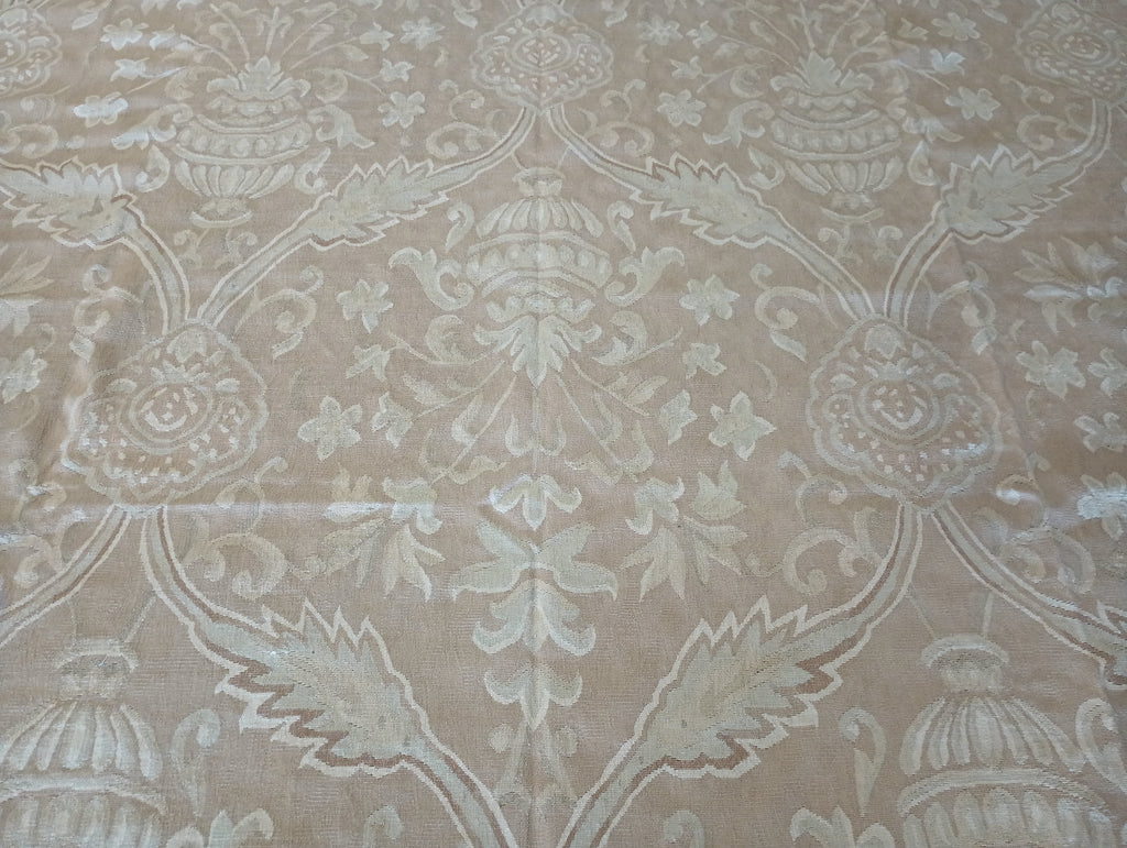 9.2 x 12.7 Flat French Aubusson Weave Wool Rug #F-6187