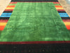 Load image into Gallery viewer, 8.3 x 9.11 GREEN CONTEMPORARY HANDMADE GABBEH Carpet HAPPY RUG #F-6200