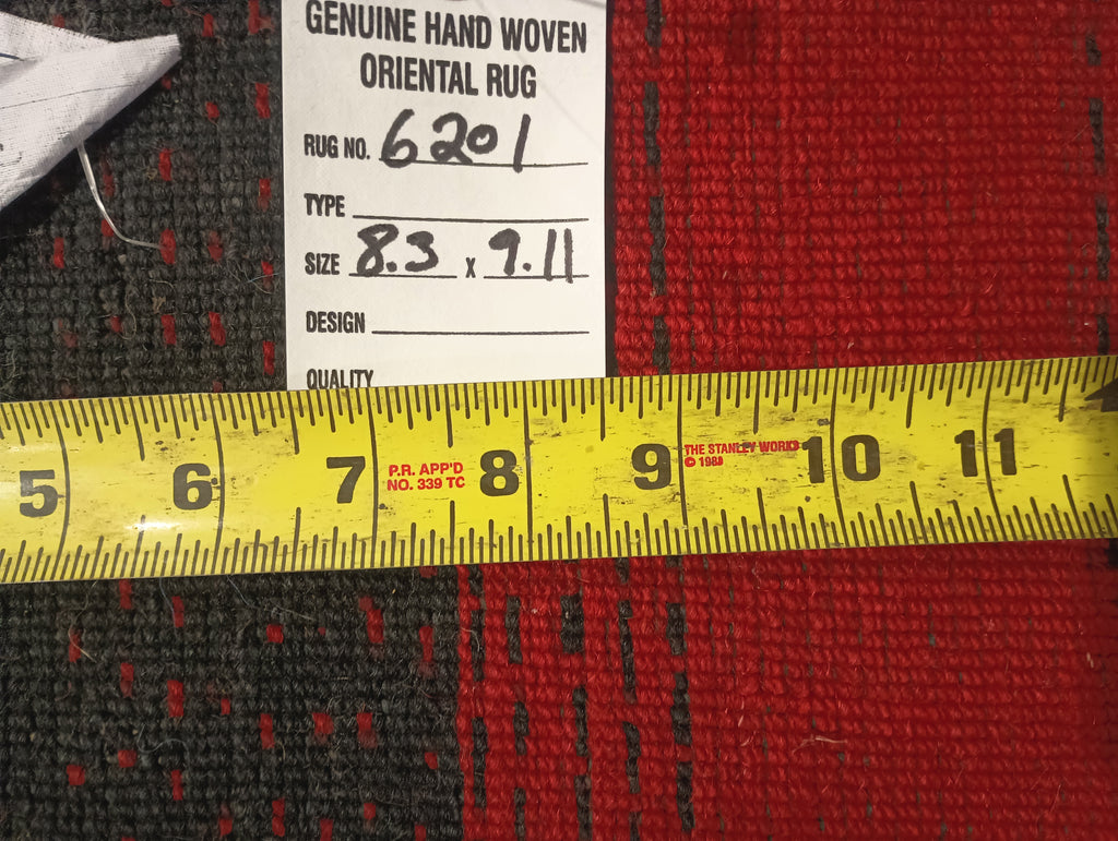 8.3 x 10.0 Handmade Gabbeh Rug Contemporary BLACK MULTI COLORS #F-6201