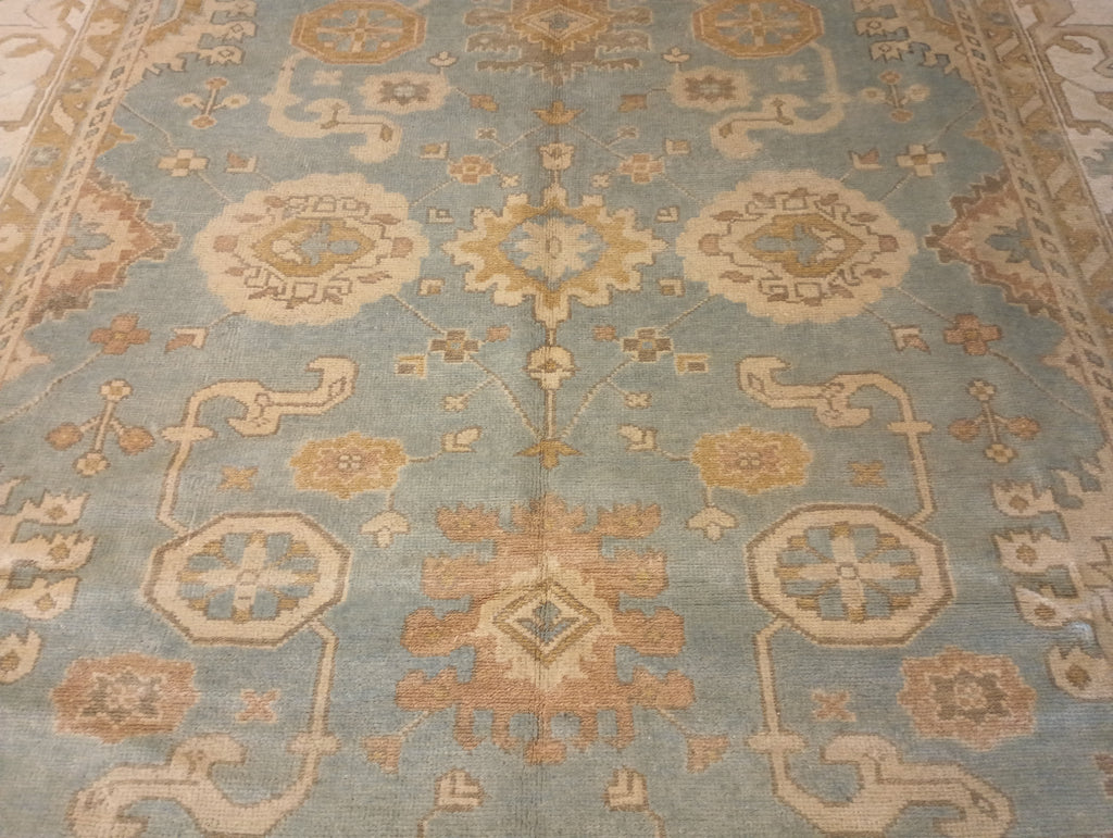 8.2 x 10 NEW HANDMADE OUSHAK RUG LIGHT BLUE#F-6202