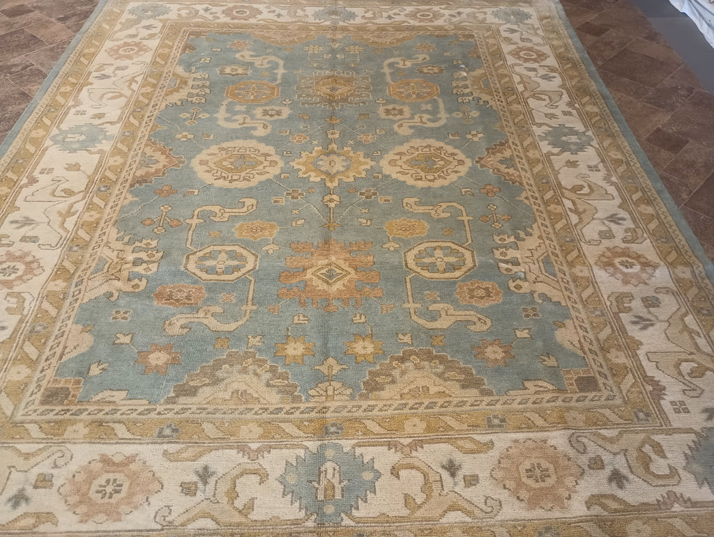 8.2 x 10 NEW HANDMADE OUSHAK RUG LIGHT BLUE#F-6202