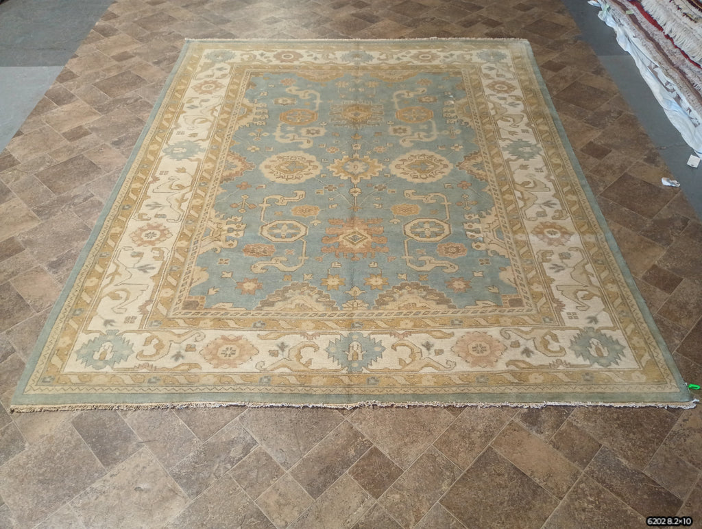8.2 x 10 NEW HANDMADE OUSHAK RUG LIGHT BLUE#F-6202