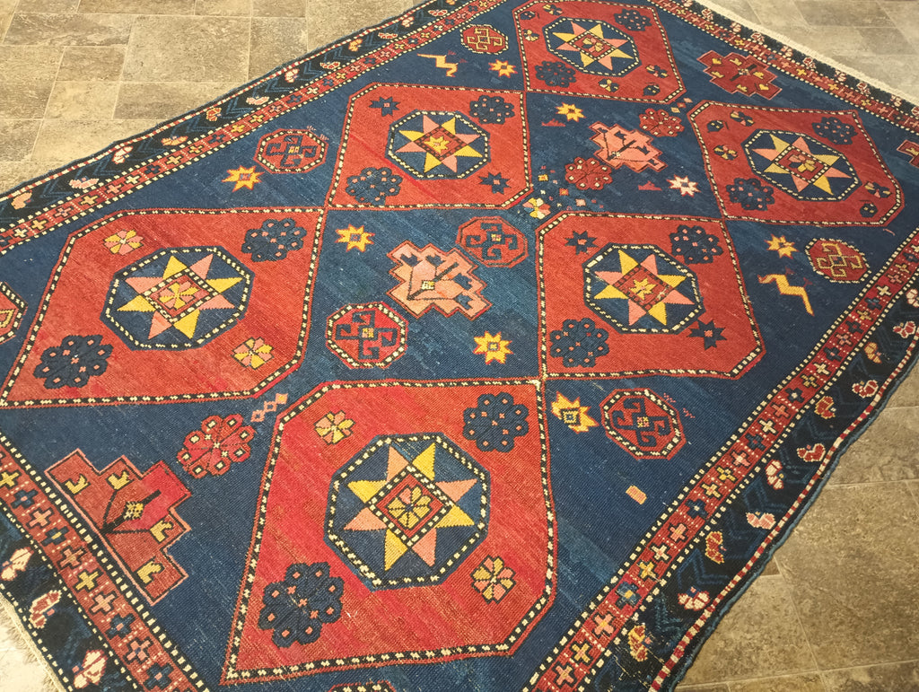 5.0 x 7.5 Semi Antique Persian Kurdistan Rug #F-6218