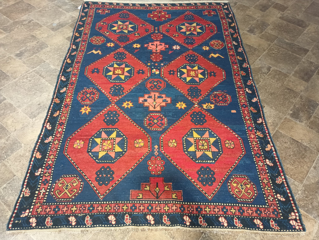 5.0 x 7.5 Semi Antique Persian Kurdistan Rug #F-6218