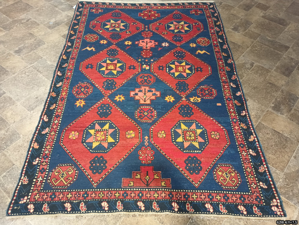 5.0 x 7.5 Semi Antique Persian Kurdistan Rug #F-6218