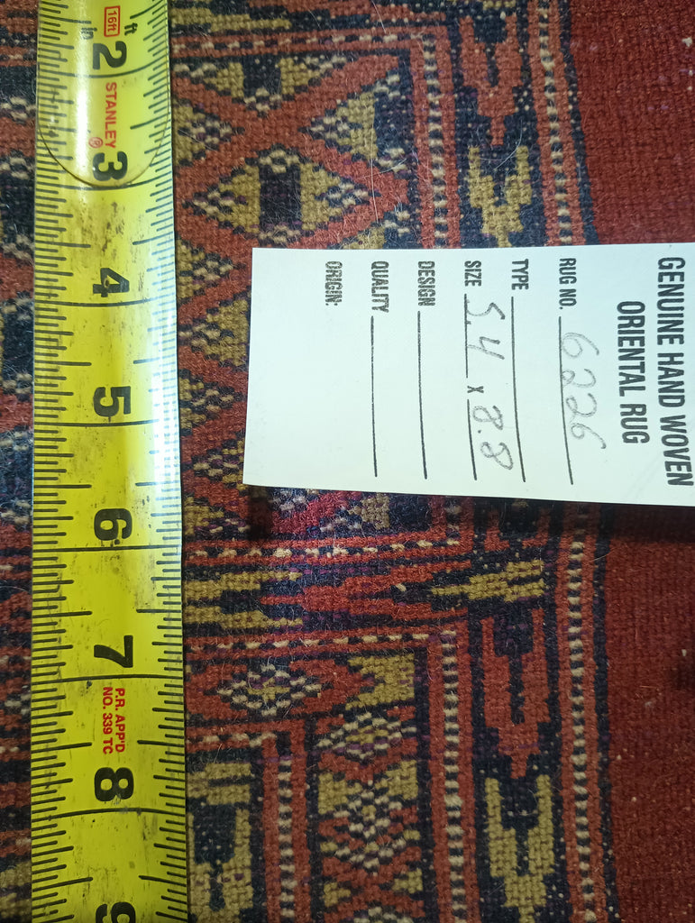 5.4 x 8.8 New handmade Jaldar Bokara Rug GEPORMETRIC #F-6226