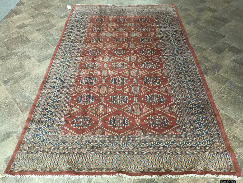 5.4 x 8.8 New handmade Jaldar Bokara Rug GEPORMETRIC #F-6226