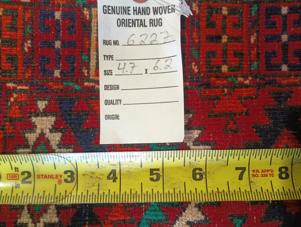 4.7 x 6.2 New handmade Rug Hachlu Afghan Pakistan Rug #F-6227