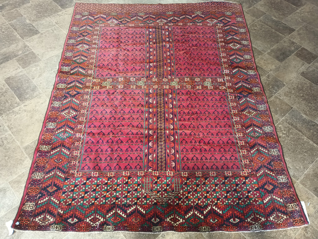 4.7 x 6.2 New handmade Rug Hachlu Afghan Pakistan Rug #F-6227