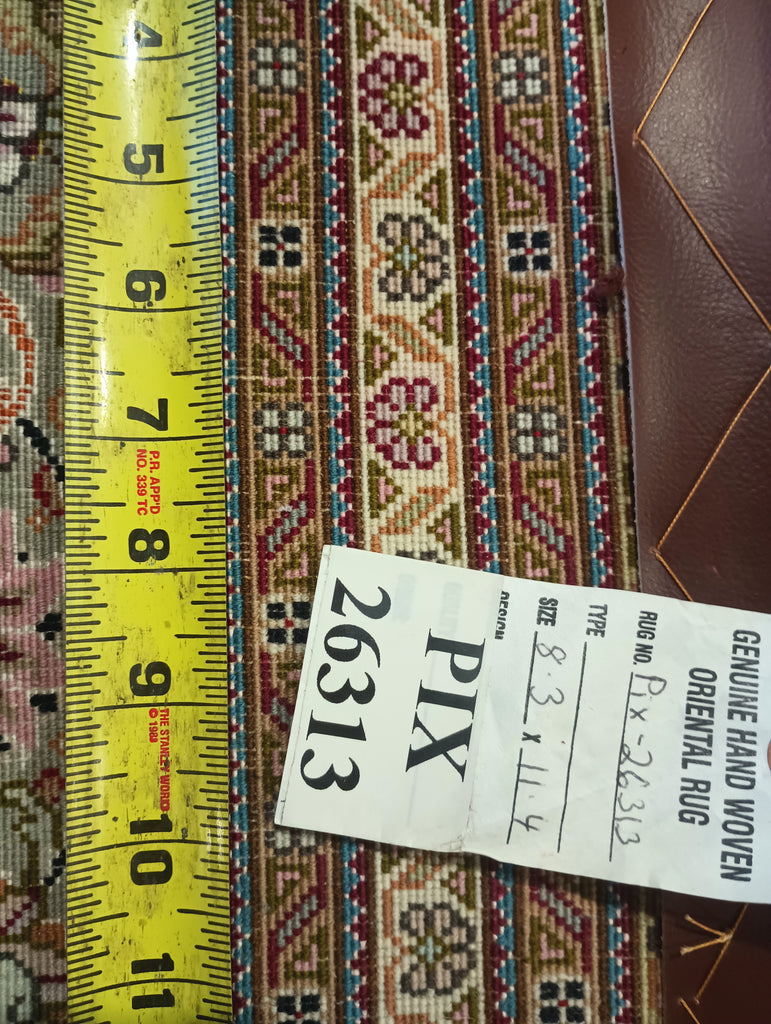 8.3 x 11.4 Fine Persian Tabriz Mahi Rug Wool and Silk 400 KPSI #PIX-26313