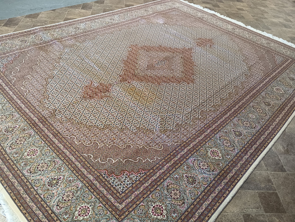 8.3 x 11.4 Fine Persian Tabriz Mahi Rug Wool and Silk 400 KPSI #PIX-26313