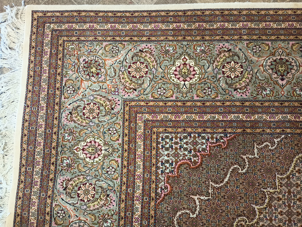 8.3 x 11.4 Fine Persian Tabriz Mahi Rug Wool and Silk 400 KPSI #PIX-26313