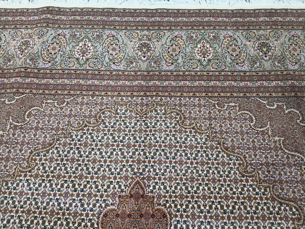 8.3 x 11.4 Fine Persian Tabriz Mahi Rug Wool and Silk 400 KPSI #PIX-26313