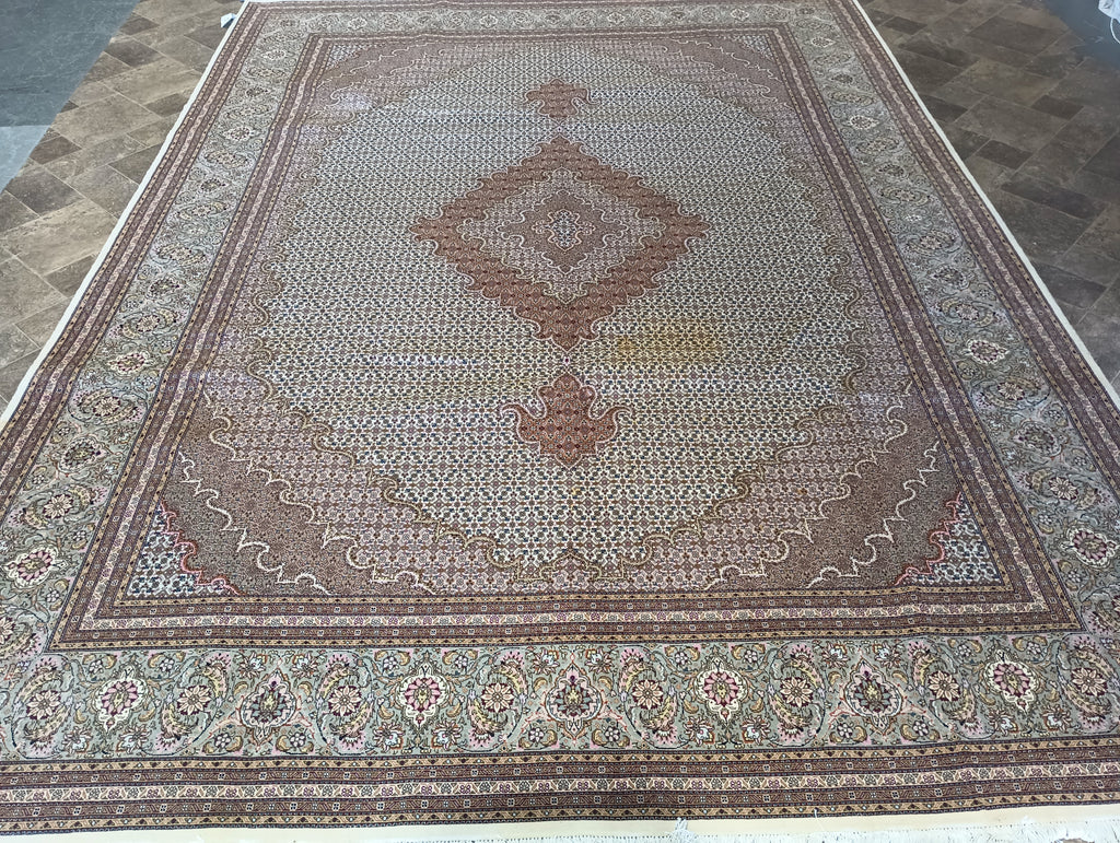 8.3 x 11.4 Fine Persian Tabriz Mahi Rug Wool and Silk 400 KPSI #PIX-26313