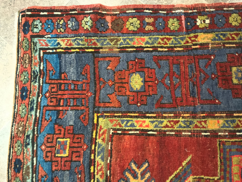 5 x 10.2 Antique Caucasion Rug GALLERY SIZE USSR #F-6248