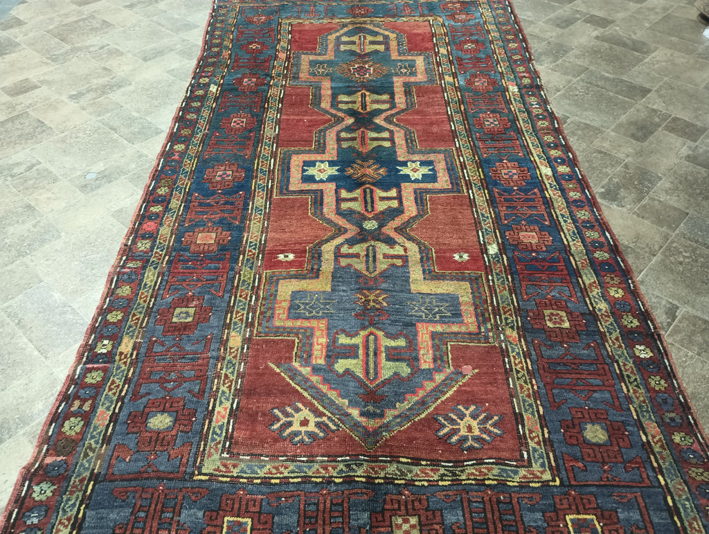 5 x 10.2 Antique Caucasion Rug GALLERY SIZE USSR #F-6248