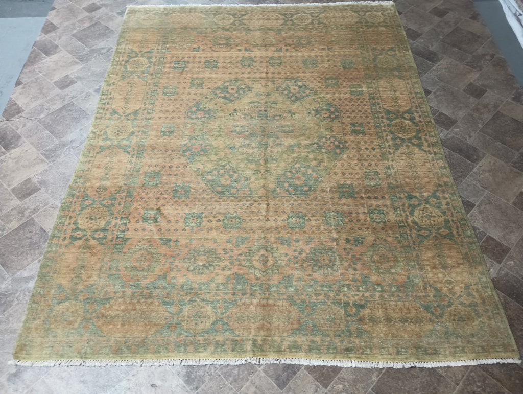 7.9 x 9.10 Handmade Oushak rug #F-6251