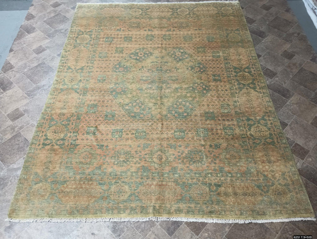 7.9 x 9.10 Handmade Oushak rug #F-6251