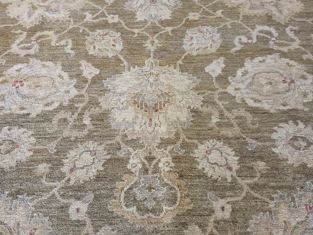 7.10 x 9.9 OLIVE GREEN Handmade New Rug #F-6270