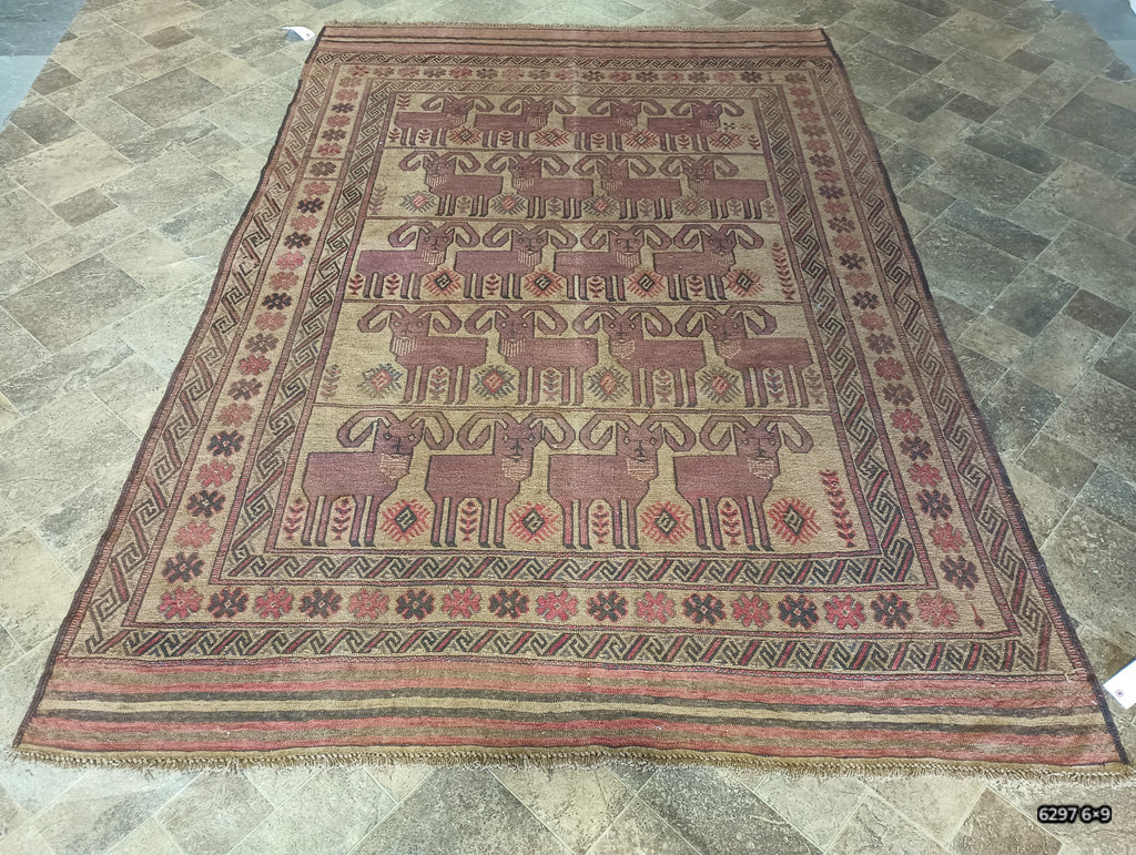6 x 9 Tribal Afghan Kilim Rug #F-6297