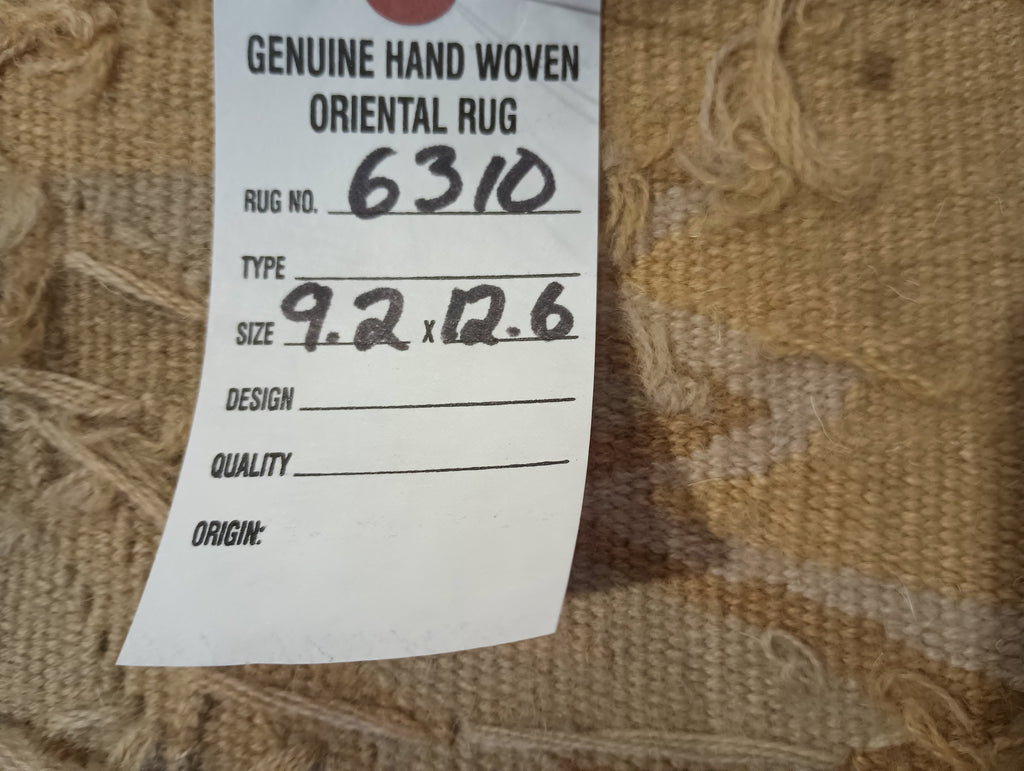 9.2 x 12.6 Flat Weave French Aubusson Handmade Rug #F-6310